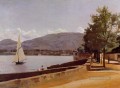 El Quai des Paquis en Ginebra plein air Romanticismo Jean Baptiste Camille Corot